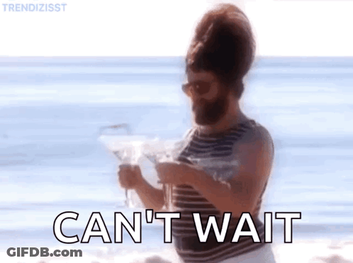 Man With Beard Holding Martini GIF