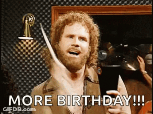 Man With Beard Holding Microphone Saying More Birthday GIF
