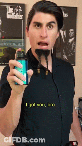 Man With Beard Holding Mouthwash GIF