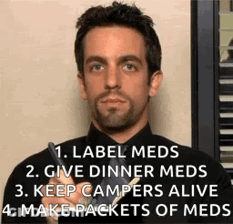 Man With Beard Holding Pen And List GIF