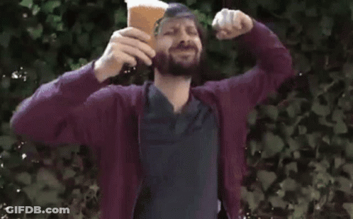 Man With Beard Holding Starbucks Cup GIF
