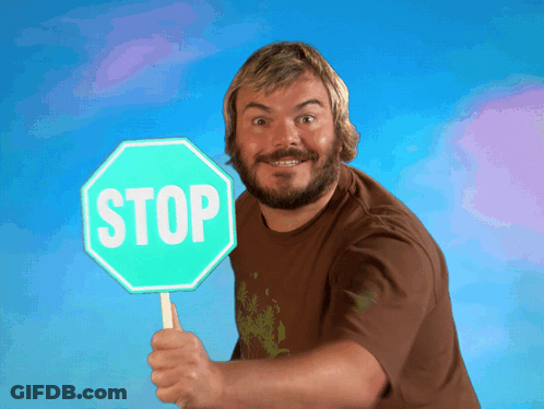 Man With Beard Holding Stop Sign GIF