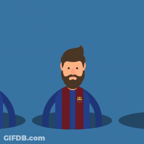 Man With Beard In Barcelona Jersey GIF