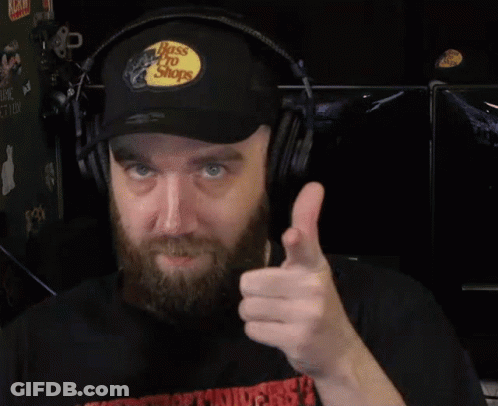 Man With Beard In Bass Pro Shops Hat GIF