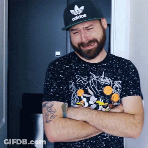 Man With Beard In Black Adidas Hat GIF
