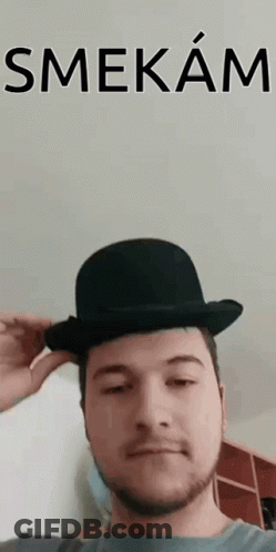 Man With Beard In Black Bowler Hat GIF