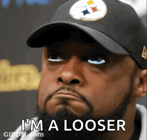 Man With Beard In Black Hat Says I'm A Looser GIF