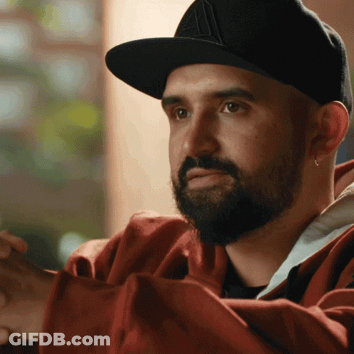 Man With Beard In Black Hat GIF