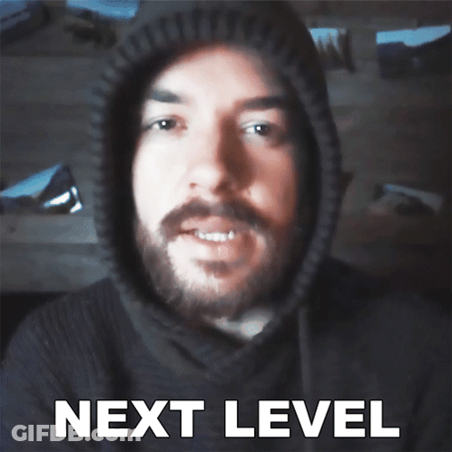 Man With Beard In Black Hoodie Saying Next Level GIF