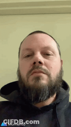 Man With Beard In Black Hoodie GIF
