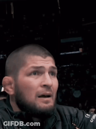 Man With Beard In Black Jacket With UFC GIF