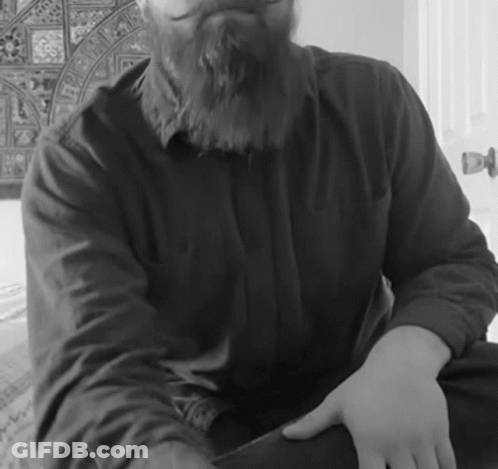 Man With Beard In Black Shirt GIF