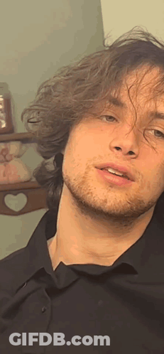 Man With Beard In Black Shirt GIF