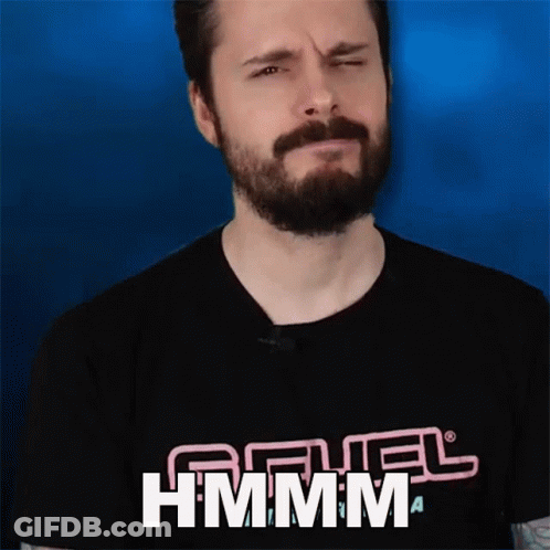 Man With Beard In Black Shirt Saying Fuel Hmmmm GIF