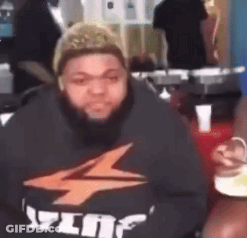 Man With Beard In Black Shirt Saying Ylop GIF