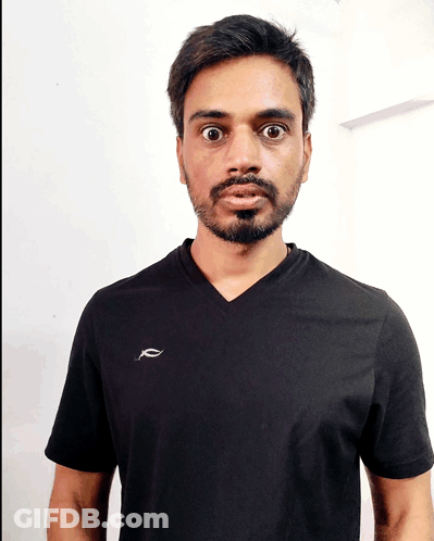 Man With Beard In Black T-Shirt With Letter A GIF