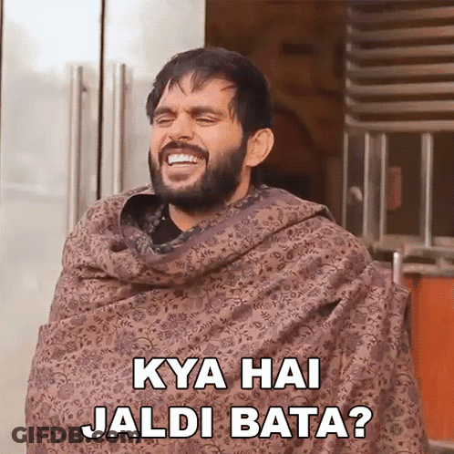 Man With Beard In Blanket Saying Kya Hai Jaldi Bata GIF