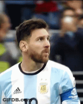 Man With Beard In Blue And White Jersey Number 10 GIF