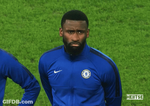 Man With Beard In Blue Nike Jacket Chelsea Logo GIF