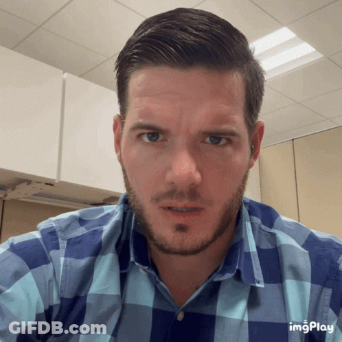 Man With Beard In Blue Plaid Shirt GIF
