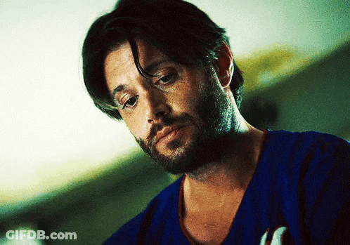 Man With Beard In Blue Shirt H GIF