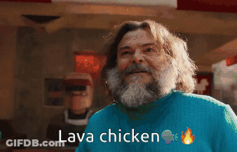 Man With Beard In Blue Shirt Lava Chicken GIF
