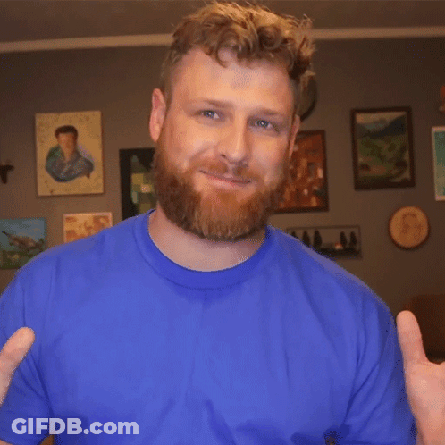 Man With Beard In Blue Shirt Saying L-O-L GIF