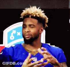 Man With Beard In Blue Shirt Saying NFL GIF