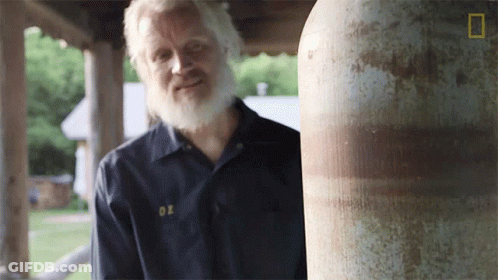 Man With Beard In Blue Shirt Saying OX GIF