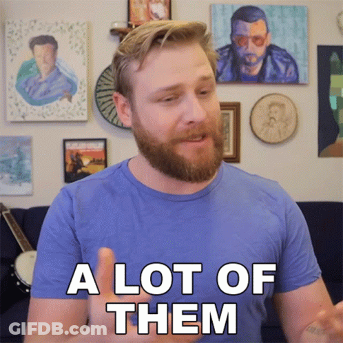 Man With Beard In Blue Shirt Says A Lot Of Them GIF