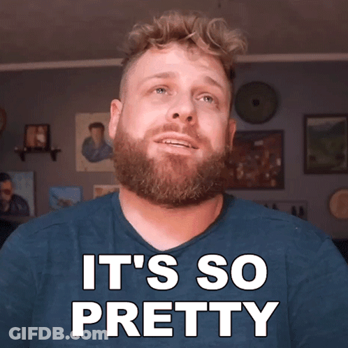 Man With Beard In Blue Shirt Says So Pretty GIF
