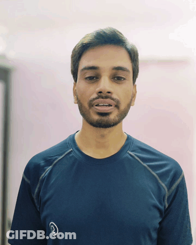 Man With Beard In Blue Shirt With A GIF
