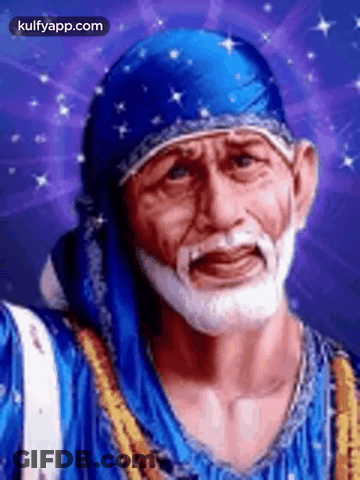 Man With Beard In Blue Turban Painting GIF