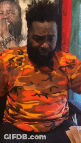 Man With Beard In Camouflage Shirt GIF