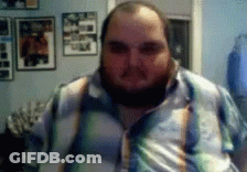 Man With Beard In Colorful Shirt And Suspenders GIF