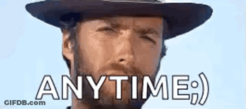 Man With Beard In Cowboy Hat Saying Anytime GIF