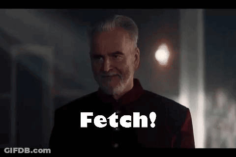 Man With Beard In Dark Room Saying Fetch GIF