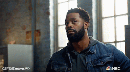 Man With Beard In Denim Jacket And Hoodie GIF