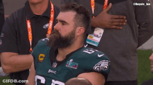 Man With Beard In Eagles Jersey GIF