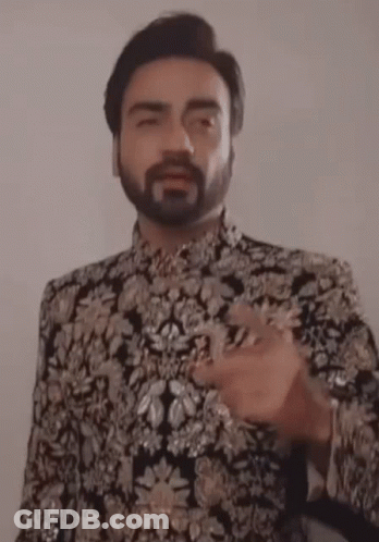 Man With Beard In Floral Jacket GIF