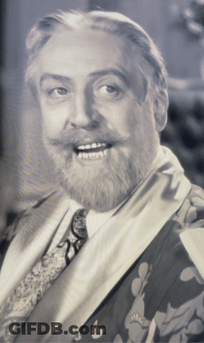 Man With Beard In Floral Robe And Tie GIF