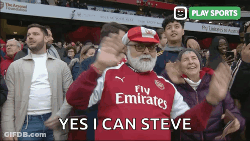Man With Beard In Fly Emirates Jersey GIF