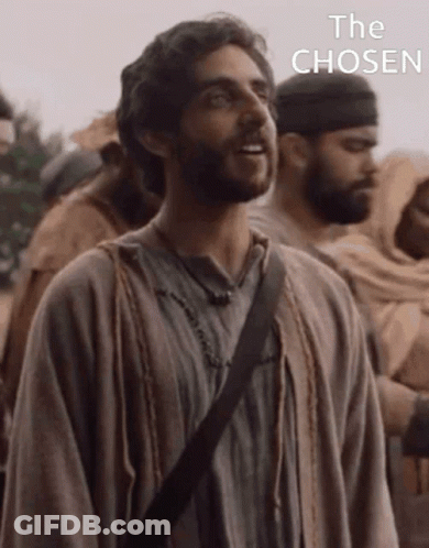 Man With Beard In Front Of Crowd With The Chosen GIF