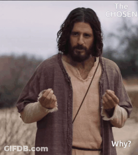 Man With Beard In Gray Robe Asking Why GIF