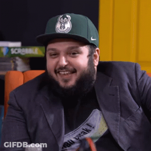 Man With Beard In Green Hat With Deer GIF