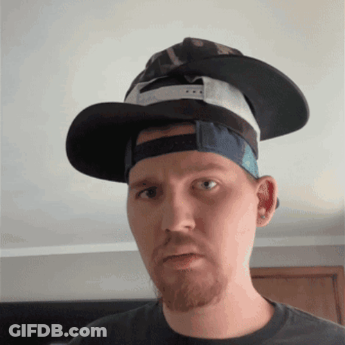 Man With Beard In Hat And Blue Band GIF