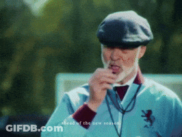 Man With Beard In Hat And Blue Jacket With Lion GIF