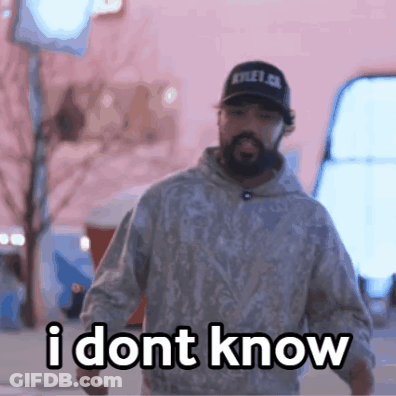 Man With Beard In Hat And Hoodie Says I Don't Know GIF