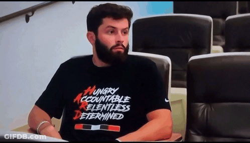 Man With Beard In Hungry Accountable Relentless Determined Shirt GIF