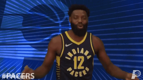 Man With Beard In Indiana Pacers Jersey GIF